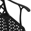 vidaXL Bistro Set - Cast Aluminum Black Outdoor Seating, Weather Resistant Garden Chairs with High Backrest & Ergonomic Armrests, Decorative Tabletop - 4 of 4