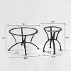3 Piece Tempered Glass Surface Coffee Table Set, Decor Coffee Table Round End Side Table with Sturdy Construction for Living Room (Rustic Black) - 4 of 4