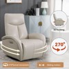 CAVINAS 3-in-1 Rocking Recliner Chair with Swivel, Adjustable Lumbar Support & USB Charging Ports, Modern Accent Chair for Living Room - 4 of 4