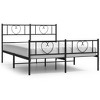 vidaXL Metal Bed Frame with Headboard and Footboard Black 53.1 in.x74.8 in. - 2 of 4