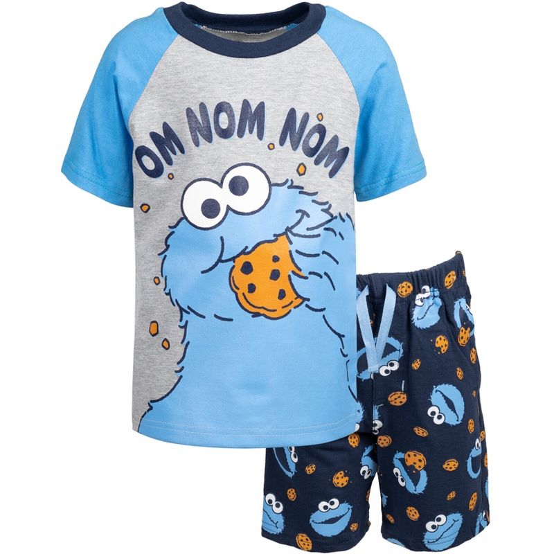 Sesame Street Elmo Cookie Monster T-Shirt and Shorts Outfit Set Infant to Toddler, 1 of 8