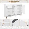 INFURNIC Decorative Storage Cabinets Sleek Shoe Cabinet with Adjustable Shelves Solid Wood Legs for Living Room, White, 55.1"*13.8"*39.4" - 4 of 4