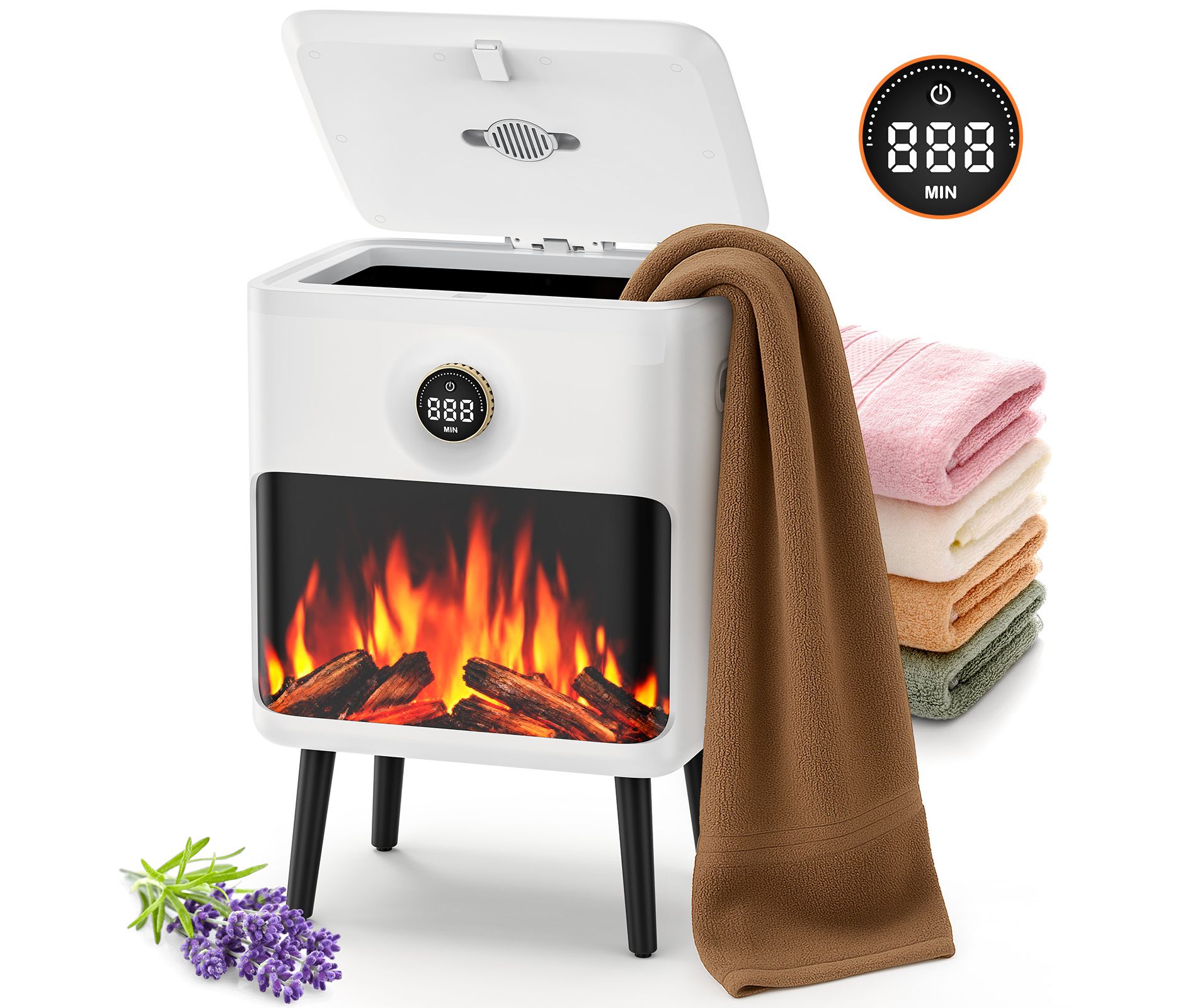 22L Electric Towel Warmer with Child Safety Lock, Aromatherapy, and Fast 360° Heating for Spa-Like Comfort