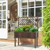 Okak Wood Raised Garden Bed with Trellis for Climbing Plants, Grape Vines & Vegetables, Drainage Holes, Legs, Patio & Outdoor - 2 of 4