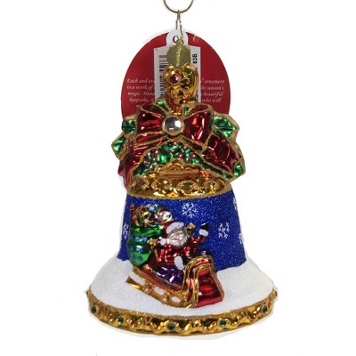 Christopher Radko 5.5" Holiday Ringtones Ornament Bell Holly Village  -  Tree Ornaments