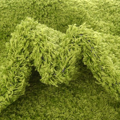 Grass Green Synthetic Shag Runner Rug 2' 7" x 10'
