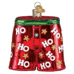 Old World Christmas Blown Glass Ornament for Christmas Tree, Holiday Boxer Shorts - 1 of 4