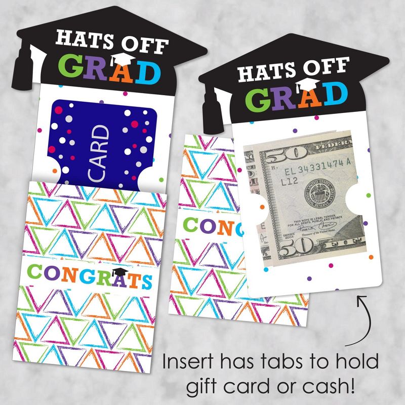 Big Dot of Happiness Hats Off Grad - Graduation Party Money and Gift Card Sleeves - Nifty Gifty Card Holders - Set of 8, 3 of 9