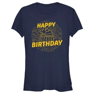 Junior's Mickey & Friends Happy Birthday Cupcake T-Shirt - 1 of 4