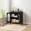 31" MDF Sideboard Cabinet with Fluted Glass Doors - Adjustable Shelf Modern Storage Unit | Matte Black | for Living Room/Entryway - 3 of 4