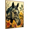Amanti Art Dark Horse in Flowers by Justyna Jaszke Framed Canvas Wall Art - 2 of 4