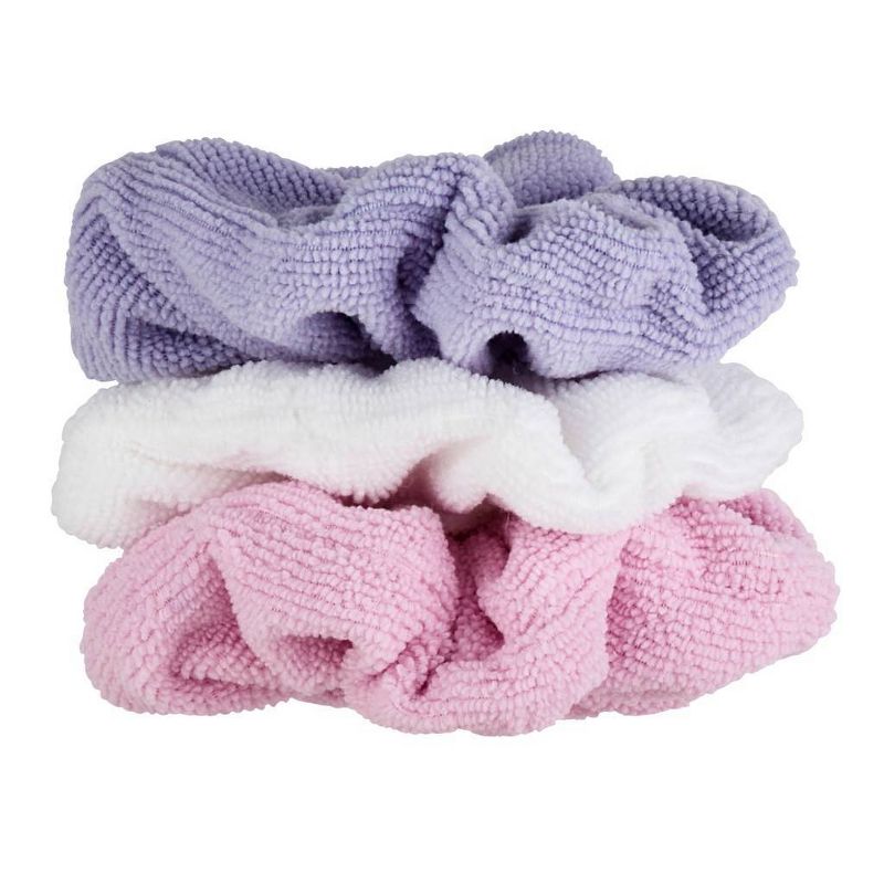 Conair Ultra- Absorbent Microfiber Towel Scrunchies - White/Pink/Purple - 3pcs, 4 of 5