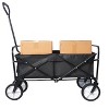 FURNIinspire Wheelbarrows And Lawn Carts Folding Wagon Cart, Collapsible Garden, Beach, Shopping Cart With Handle, Black, 39“*20"*46" - 2 of 4