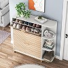 Tribesigns Modern Entryway Shoe Cabinet with 3 Flip Drawers & Open Shelves, Narrow Freestanding Hidden Shoe Rack - 4 of 4