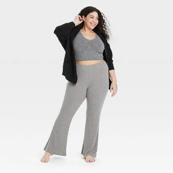 Women's Cozy Ribbed Crossover Waistband Flare Legging Pants - Colsie™ :  Target
