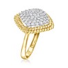 Ross-Simons 1.00 ct. t.w. Pave Diamond Beaded-Edge Ring in 18kt Gold Over Sterling - 3 of 4