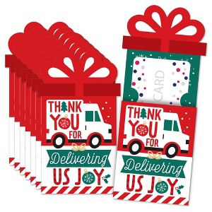 Big Dot of Happiness Christmas Delivery Drivers Appreciation - Thank You Mail Carriers Money and Gift Card Sleeves - Nifty Gifty Card Holders 8 Ct - 1 of 4