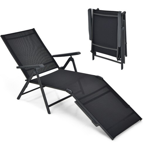 Costway 2PCS Patio Folding Chairs Back Adjustable Reclining Padded Garden  Furniture