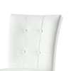 Acme Furniture 19" Hussein Dining Chair White PU & Black Finish : Sleek Curved Back, 22" Seat Height - 2 of 4