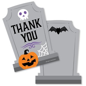Big Dot of Happiness Cute and Colorful Tombstones - Shaped Thank You Cards - Kids Halloween Party Thank You Note Cards with Envelopes - Set of 12 - 1 of 4