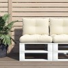 vidaXL Pallet Cushion Set of 2 Cream 100% polyester Medium - 2 of 4