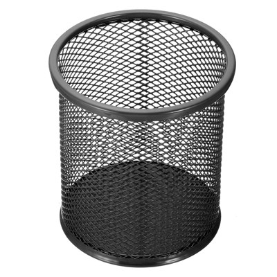 Unique Bargains Metal Large Capacity Round Desk Accessories Mesh Pen Holder