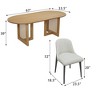 67 inch Vine Woven Oval Natural Wood Color Dining Table with 6 Dining chairs Suitable for Dining Room and Living Room - 4 of 4