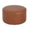 PAGED 30 Inch Velvet Fabric Ottoman, Modern Round Vanity Chair Footrest Ottoman Side Table with Supportive Foam for Living Room, Bedroom - 2 of 4