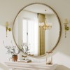 BEAUTYPEAK Round Wall Mirror 24"x24" Antique Beaded Resin Frame Vanity Mirror - 2 of 4