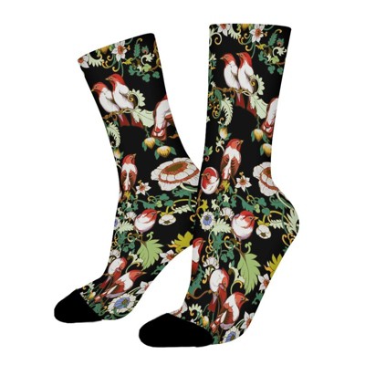 Nightingales Bird Women Printed Crew Socks Funny Funky Socks Soft Polyester Novelty Gifts for Artists Men