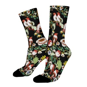 Nightingales Bird Women Printed Crew Socks Funny Funky Socks Soft Polyester Novelty Gifts for Artists Men - 1 of 1