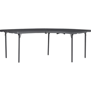 Dorel Zown Moon Commercial Blow Mold Folding Table - 30" x 92.60" in Grey - 1 of 3