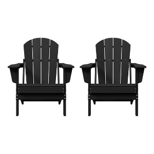 WestinTrends Malibu HDPE Outdoor Folding Poly Adirondack Chair (Set of 2) - 1 of 4