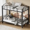 Metal Bunk Bed Twin Over Twin, Heavy Duty Bunkbeds Frame with Arched Guardrail and Safety Ladder - image 4 of 4