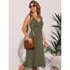 INSPIRE CHIC Women's V-Neck Wide Strap Sleeveless A-Line Midi Dress - 2 of 4