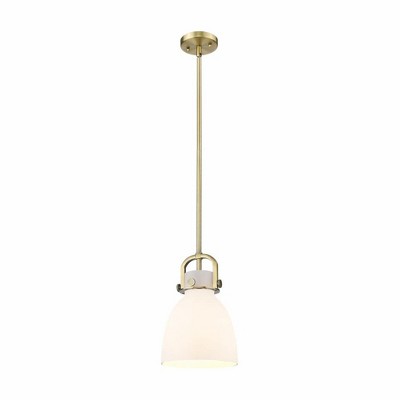 Newton Bell - 1 Light Stem Hung Pendant In Industrial Style-11.75 Inches Tall and 8 Inches Wide