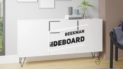 Beekman Mid-Century Mirrored Sideboard in Brown and Pink