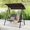Tangkula 2-Person Patio Swing Seat Swing Bench Canopy Swing Loveseat Outdoor - 2 of 4