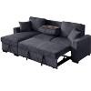 Hybition Reversible Sleeper Sofa with Pull Out Bed,L Shaped Convertible Chenille Couch with Storage Chaise & USB Charging for Living Room Apartment - 4 of 4