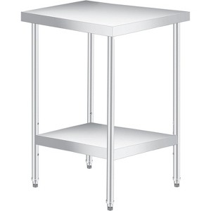 Stainless Steel Table NSF Heavy Duty Commercial Kitchen Prep and Work Table with Undershelf with Adjustable Leveling Feet for Restaurant - 1 of 4