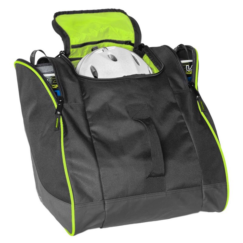 Sportube Traveler Outdoor 50 Liter Ski Boot Helmet & Gear Backpack Bag w/ Storage Pocket, Padded Back and Straps, Airline Compliant, Green/Black, 2 of 7