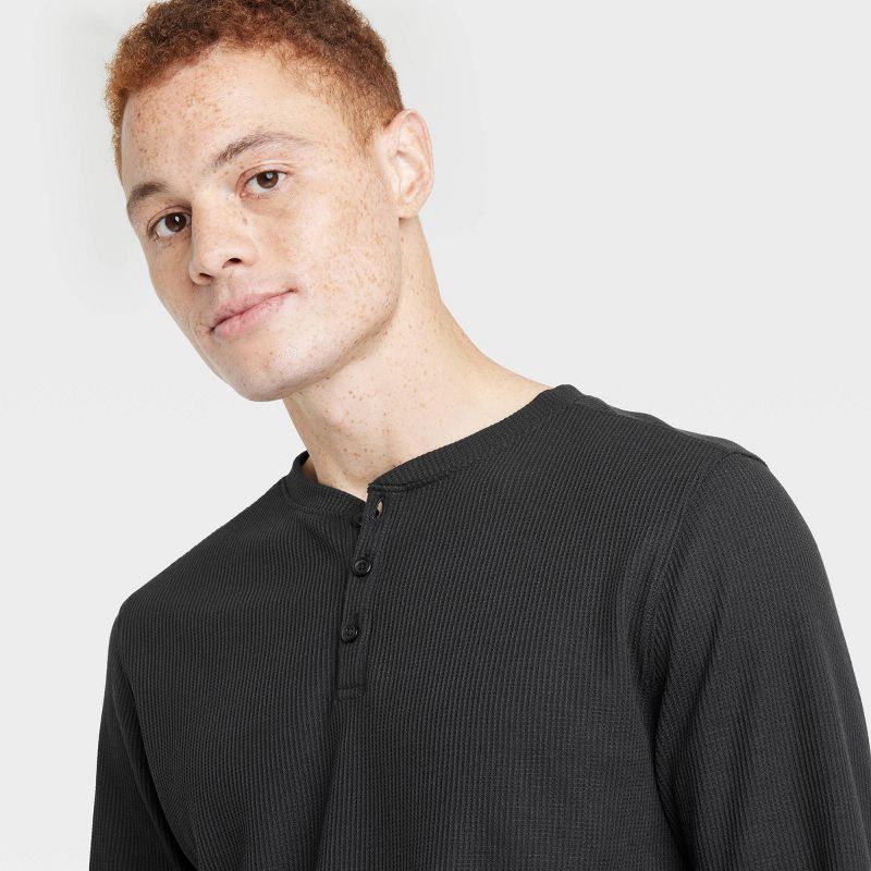 Men's Waffle-Knit Henley Athletic Top - All In Motion™, 3 of 4