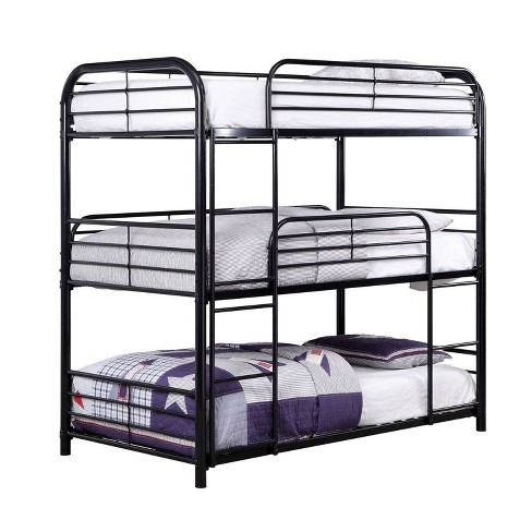 Triple Twin Wills Kids Bunk Bed Black, Target Metal Bunk Beds