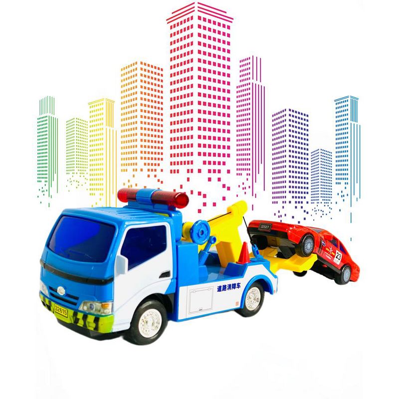 Big Daddy Police Wrecker Truck and Toy Car Combo Set Tow Truck Toy Includes A Tire Plate for Safe Towing, 2 of 6