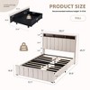 Lyngins Upholstered Queen/Full Bed Frame,Platform Bed Frame with Storage Headboard,RGB LED Lighting & 4 Sliding Drawers,No Box Spring Needed,Beige - 2 of 4