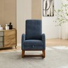 25.4"W Rocking Boucle Upholstered High Back Glider Chair with Retractable Footrest, Side Pocket and Wood Legs, 4Q- ModernLuxe - 2 of 4