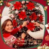 COZONY 24PCS Velvet Poinsettia Flowers with Glitter, 6.3 Inch Artificial Christmas Flowers for Wreaths Crafts Centerpieces Holiday Decor - 3 of 4
