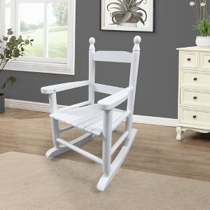 KTMBDW Child's Wood Porch Rocker - Perfect for Indoor or Outdoor All Weather Porch Rocker for Garden,Lawn,Balcony,Backyard for 6-10 Years Old - 1 of 4