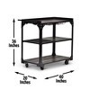 Kitchen Cart with Hanging Stemware Storage and Shelves - 2 of 4