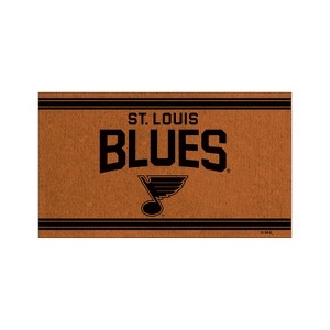 Evergreen St Louis Blues Logo Turf Mat, Brown- 28 x 16 Inches Indoor Outdoor Doormat - 1 of 2